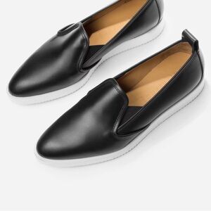 NEW Everlane The Leather Street Shoe Black Leather Slip On Loafer Sz 6.5 Italy